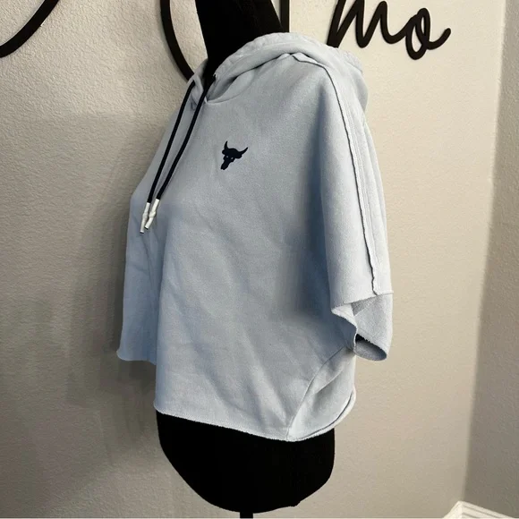 Under Armour project rock short sleeve hoodie blue small - Picture 3 of 7